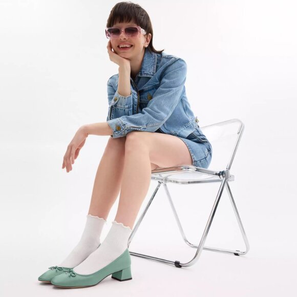 Coach Mint Green Block Heel Flats - Picture 2 of 9